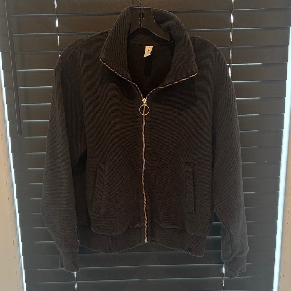 Varley Men's Dark Gray Zip-Up Sweater